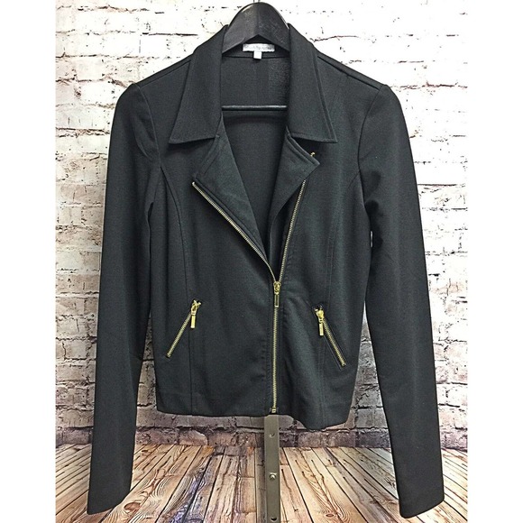 Charlotte Russe Jackets & Blazers - Charlotte Russe Jacket Women Size M Black with Gold Tone Zippers